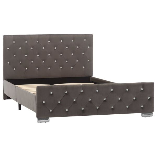 vidaXL gultas rāmis, pelēks audums, 120x200 cm