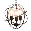 vidaXL griestu lampa, sfēriska, melna, 3 x E27 spuldzes
