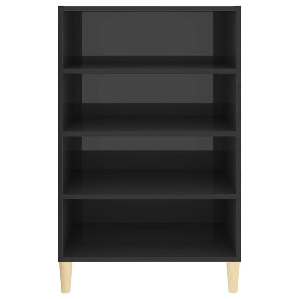 vidaXL plaukts, spīdīgi pelēks, 57x35x90 cm, inženierijas koks