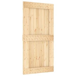 vidaXL Slīdo&scaron;ās durvis NARVIK Dabiska un melna 100 x 210 cm (213,5 cm)