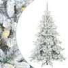 vidaXL Mākslīgā Saliekamā Ziemassvētku Egle su 300 LED Balts 210 cm