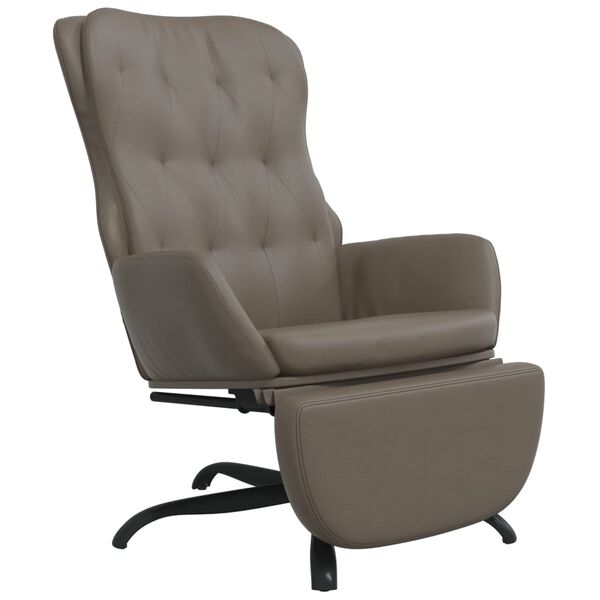 vidaXL atpūtas krēsls ar kāju balstu, antracītpelēka mākslīgā āda