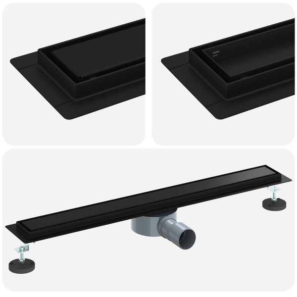 vidaXL Du&scaron;as noteka 2-in-1 ar 360&deg; sūkni Melna 70 cm