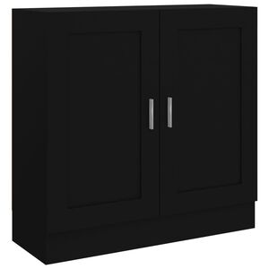 vidaXL grāmatu skapis, melns, 82,5x30,5x80 cm, inženierijas koks