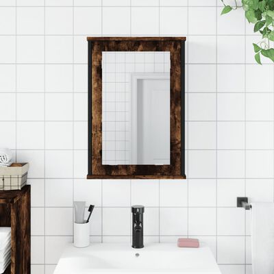 vidaXL vannasistabas spoguļskapītis, ozolkoka krāsa, 42x12x60 cm