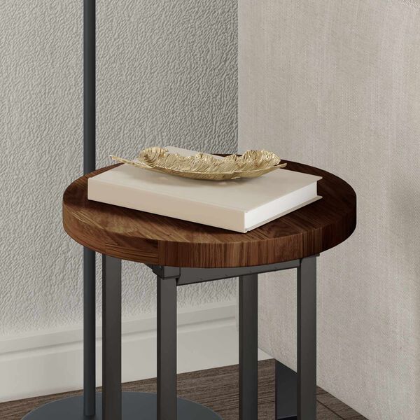 vidaXL Galda virsma Tum&scaron;i brūna &Oslash; 30 x 2,5 cm Cietā ozola koks