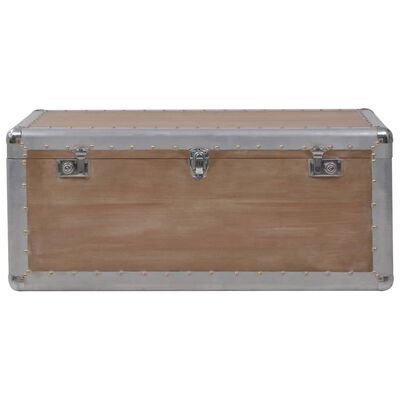 vidaXL uzglabāšanas kaste, 91x52x40 cm, brūna, egles masīvkoks