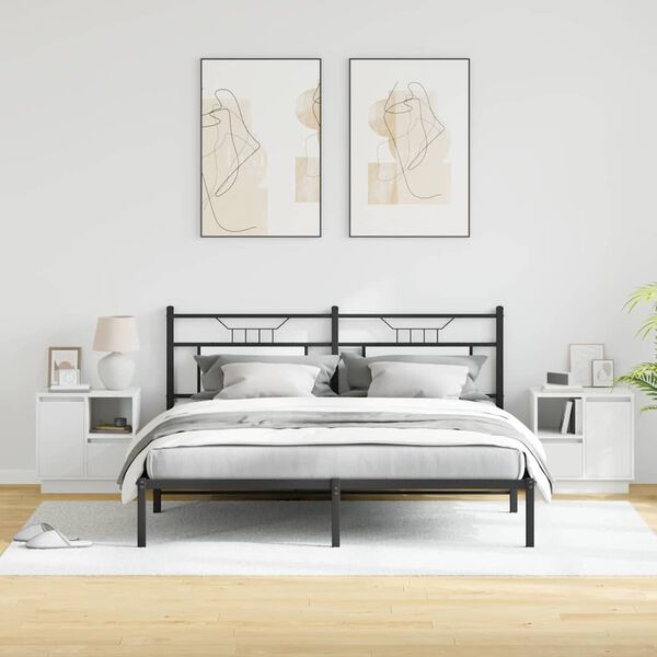 vidaXL Nakts skapītis 2 pcs Balts 50 x 34,5 x 50 cm. Inženierijas koks