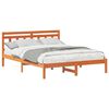 vidaXL Gultas rāmis Brūna 160 x 200 cm Ciets priedes koks