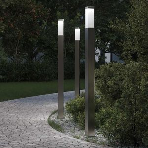 vidaXL stabveida gaismekļi, 3 gab., 110 cm, nerūsējo&scaron;ais tērauds, IP44