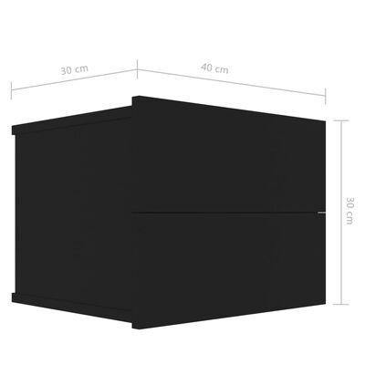 vidaXL naktsskapīši, 2 gab., melni, 40x30x30 cm, skaidu plāksne