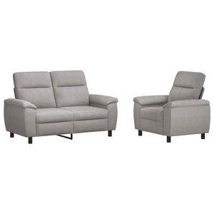 vidaXL Dīvānu komplekts 2 pcs Mākoņu pelēka Audums