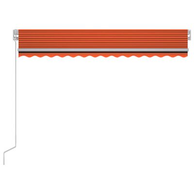 vidaXL izvelkama markīze ar LED, 300x250 cm, manuāla, oranža un brūna