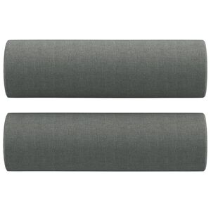 vidaXL dekoratīvi spilveni, 2 gab., &Oslash;15x50 cm, tum&scaron;i pelēks audums