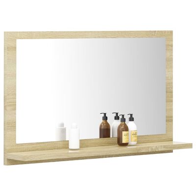 vidaXL vannasistabas spogulis, ozolkoka krāsā, 60x10,5x37 cm