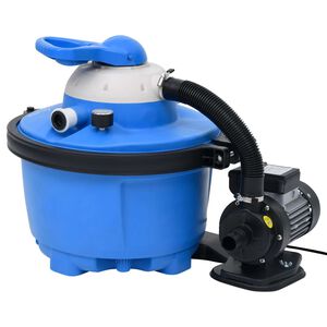 vidaXL sūknis ar smil&scaron;u filtru, zils, melns, 385x620x432mm, 200W, 25 L