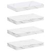vidaXL Sienas plaukts 4 pcs Balts marmors 40 x 23,5 x 4 cm