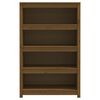 vidaXL grāmatu plaukts, medus brūns, 80x35x126 cm, priedes masīvkoks