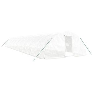 vidaXL siltumnīca ar tērauda rāmi, balta, 100 m&sup2;, 20x5x2,3 m