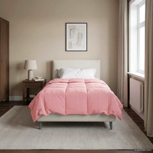 vidaXL Ziemas gultas sega Tiltiņ&scaron; Rozā 140 x 220 cm Mikro&scaron;ķiedra