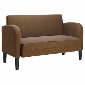 vidaXL Loveseat dīvāns, brūns, 110 cm, mākslīgā āda
