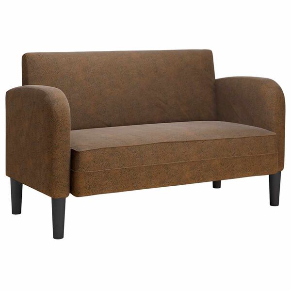 vidaXL Loveseat dīvāns, brūns, 110 cm, mākslīgā āda