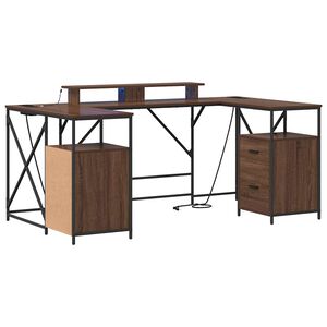vidaXL Galds Brūns ozols Inženierijas koks 182 x 101 x 87,5 cm