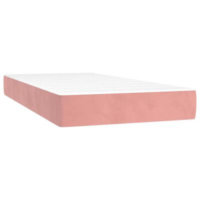 vidaXL kabatu atsperu matracis, rozā, 120x190x20 cm, samts