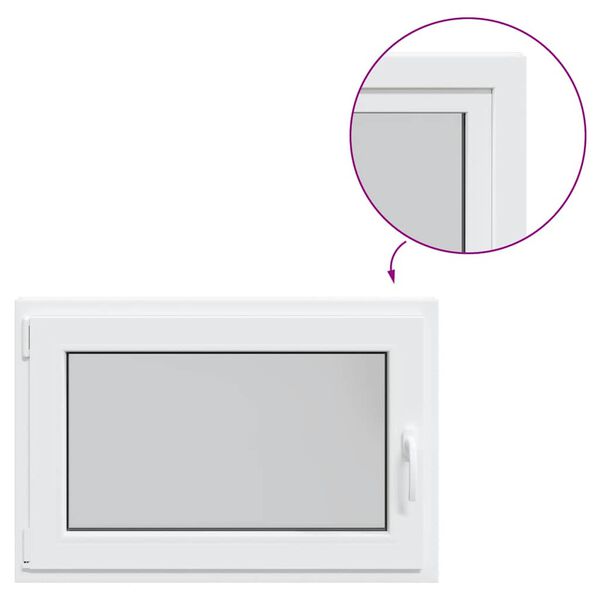 vidaXL pagraba logs "RISOR", 90x70 cm, verami un atgāžami, DIN, pa kreisi, balts