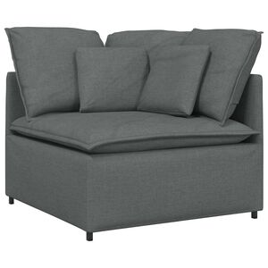 vidaXL modulārs stūra dīvāns ar spilveniem, tum&scaron;i pelēks, 100 cm