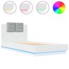 vidaXL gultas rāmis ar galvgali un LED, balts, 90x200 cm