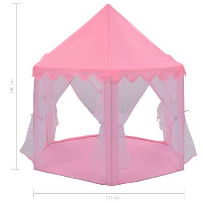 vidaXL princešu spēļu telts, rozā
