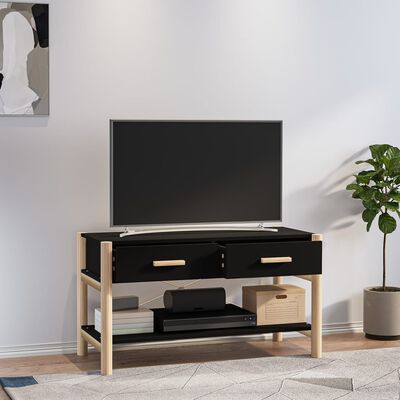 vidaXL TV skapītis, melns, 82x38x45 cm, inženierijas koks