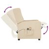 vidaXL elektriskais masāžas krēsls, krēmkrāsas audums