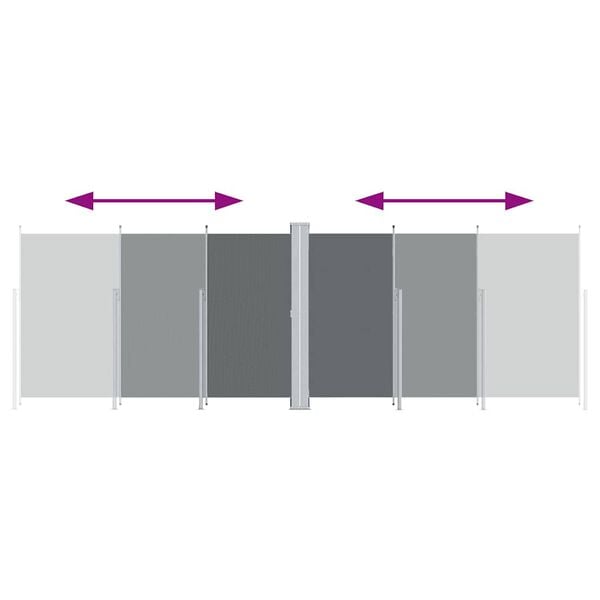 vidaXL izvelkama sānu markīze, antracītpelēka, 200x600 cm