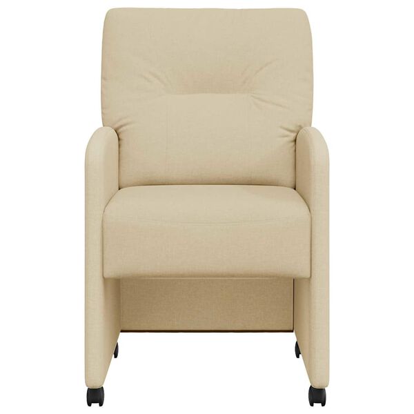 vidaXL Ēdamgalda krēsli ar ritenīšiem 2 pcs Krēmkrāsa 57 x 67 x 95 cm