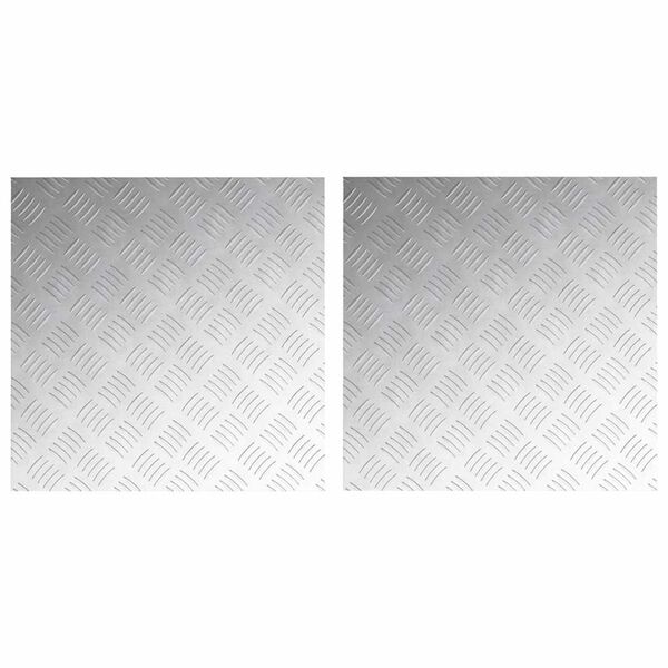 vidaXL Trepju paklājs Kvadrātveida 2 pcs Sudraba 50 x 50 cm Alumīnijs