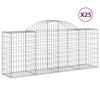vidaXL arkveida gabiona grozi, 25 gb., 200x50x80/100cm, cinkota dzelzs