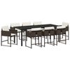 vidaXL Dārza ēdamgalds 9 pcs Brūna poliratāns