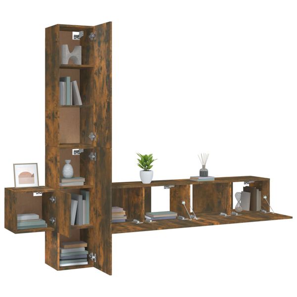 vidaXL 5-daļīgs TV skapī&scaron;u komplekts, ozola krāsa, inženierijas koks