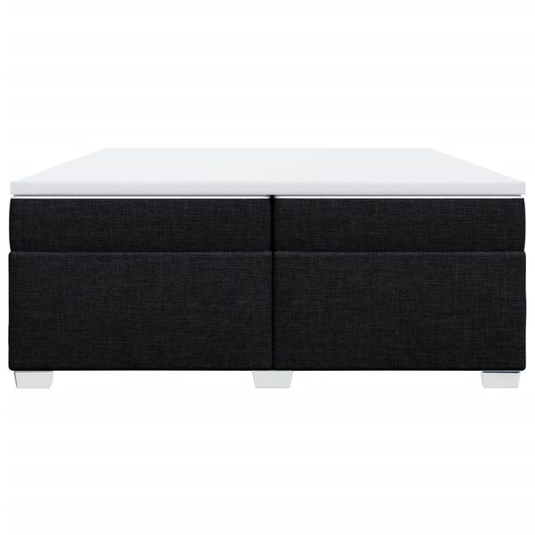 vidaXL atsperu gultas rāmis ar matraci, melna audums, 200x200 cm