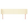 vidaXL galvgalis ar malām, 163x23x78/88 cm cm, krēmkrāsas mākslīgā āda