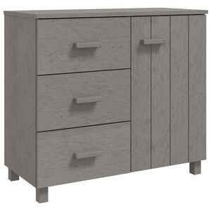 vidaXL kumode HAMAR, gai&scaron;i pelēka, 90x40x80 cm, priedes masīvkoks