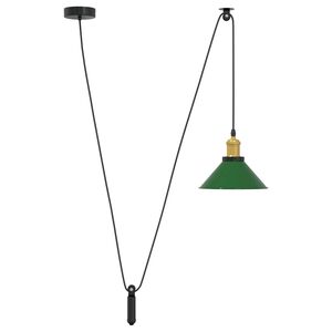 vidaXL piekaramā lampa Regulējams augstums E27 spīdums zaļa &Oslash; 22 cm