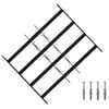vidaXL Dro&scaron;ības restes logiem ar 4 &scaron;ķērsbāriem 3 pcs 43-74 cm