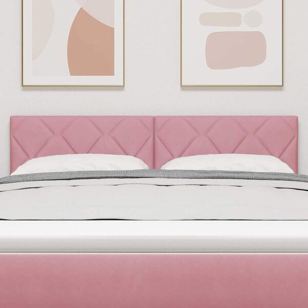 vidaXL Galvgalis ar galvas klāju Rozā 160 cm Samts