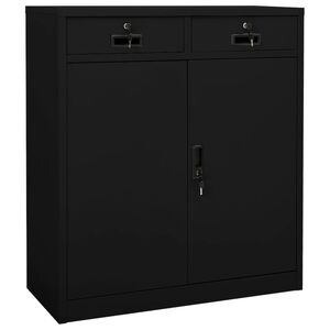 vidaXL biroja skapis, 90x40x102 cm, melns, tērauds