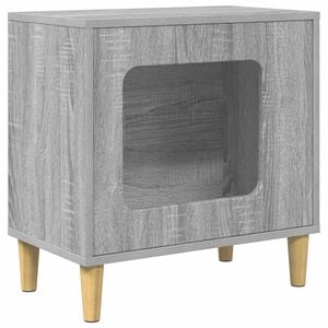 vidaXL Kaķu māja Pelēks Sonoma 51 x 30 x 52 cm Inženierijas koks