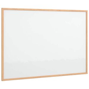 vidaXL magnētiskā baltā tāfele ar masīvkoka rāmi, 80x55 cm