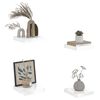 vidaXL sienas plaukti, 4 gab., spīdīgi balti, 23x23,5x3,8 cm, MDF